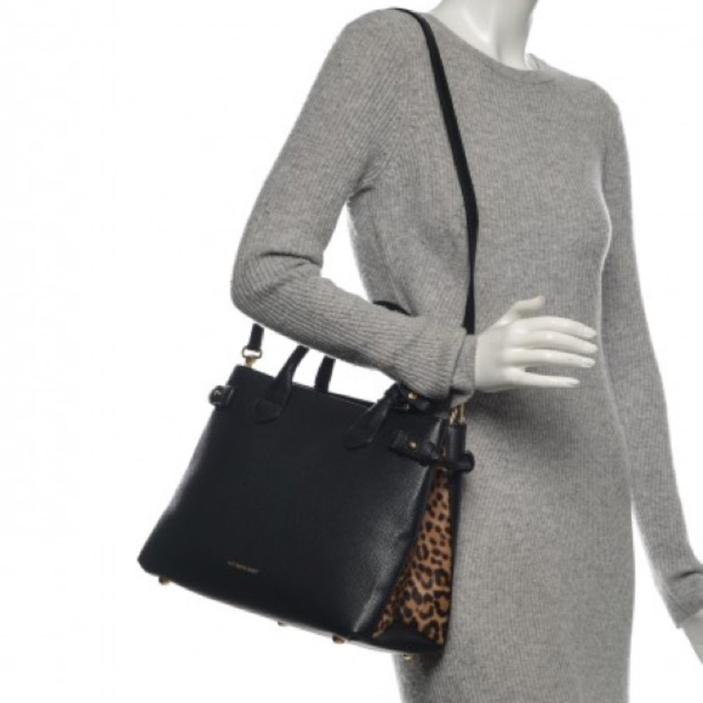 Burberry medium banner. Leopard sides.